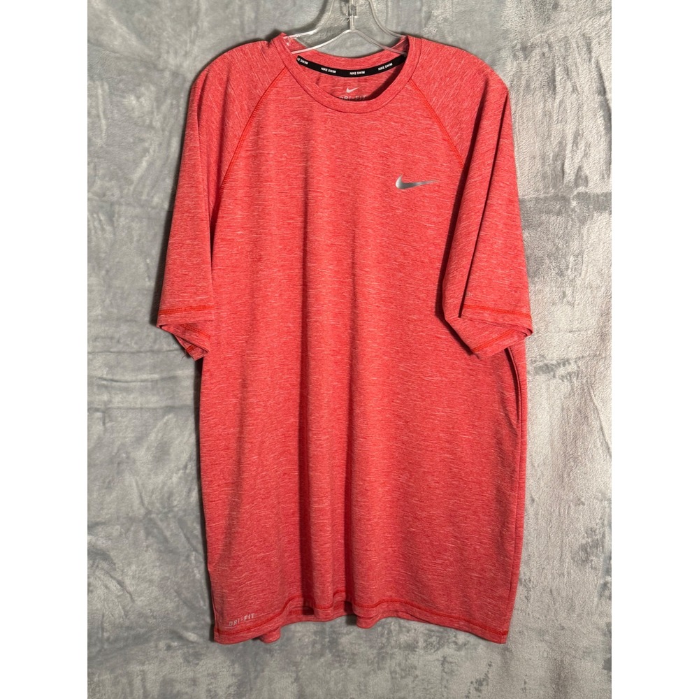 Nike Swim Dri-FIT Rash Guard Shirt Mens XXLT Orange Heather Sun Protection Tee